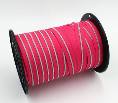 Endlosreißverschluss metallisiert schmal pink/ silber (1m)